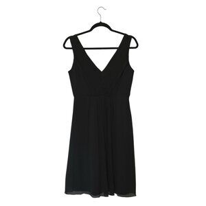 J. Crew Black Silk Chiffon Dress Size 2 Sleeveless V Neck